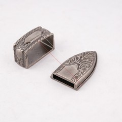1 Inch Antique Western Cowboy Flower Engraved Leathercraft Belt Buckle 3 Pcs Set