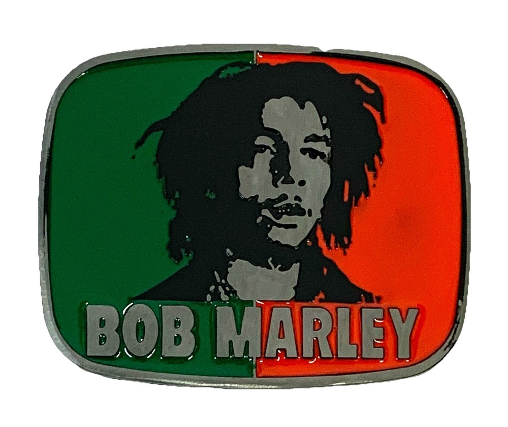 Bob Marley Rasta Belt Buckle Metal & Epoxy 4”x 3” Fits Up To 1.75” Belt 15