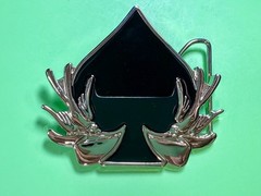 Spade Playing Cards W/ Birds Cutout NOS 2005 Hunters Vegas Baby! Belt Buckle