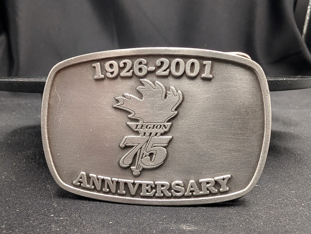 Royal Canadian Legion Pewter 75th Anniversary Belt Buckle