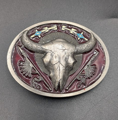 C&J Inc Western Style Bull Skull Design Belt Buckle