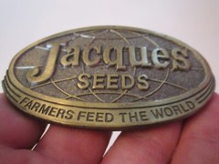 1977 JACQUES SEEDS BELT BUCKLE – FARMERS FEED THE WORLD – LIMITED ED. – GW-16