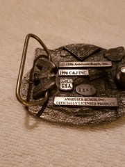 VINTAGE BUDWEISER BUCKLE CLYDESDALES KING OF BEERS EMBOSSED WAGON VGC