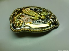 Belt Buckle BALD EAGLE Large 4&Prime; x 3&Prime; Western Cowboy Rodeo Silver Gold