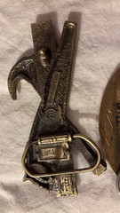 Pair Carpenter Tradesman Bronze Plated Metal Belt Buckles