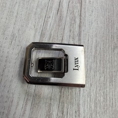 Vintage Lynx Silver Metal Belt Buckle Logo Clip On Retro Accessory