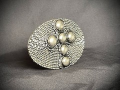 Cross Belt Buckle Darren McNeese Archive 4.5” x 3” Handmade Textured Metal