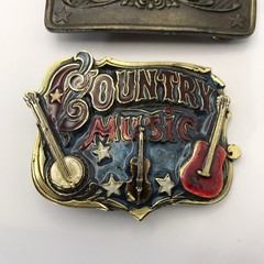Lot of 2 Vintage Country Music Belt Buckle Westerncore Americana Rockabilly