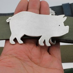 Pig Belt Buckle Vintage Style – Funny Animal Buckle for Farm Fans