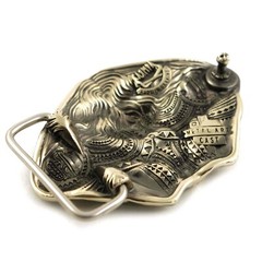 German silver belt buckle Steel fangs, Saber toothed cat buckle, tiger buckle