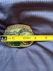 CJ Western Belt Buckle Colorado Elk & Fish Wildlife Scene Multicolor 1.5in