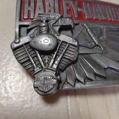 Harley-Davidson Belt Buckle, Vntage Engine Frame Wing Motifs G-88 Harmony 1989