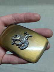 vintage USA made COWBOY belt buckle WESTERN horse RODEO buckin bronco CHAMBERS