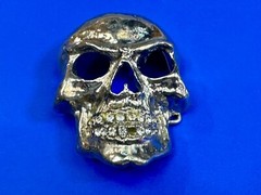 Skull Head with Rhinestone Teeth Halloween Gothic Punk Belt Buckle by Rock Rebel