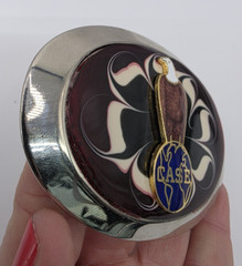 Case Belt Buckle Old Abe Bald Eagle & Globe Trademark Red Cloisonne READ