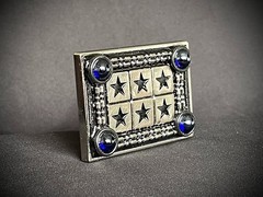 Military Star Grid Belt Buckle Blue Sphere Industrial Art Darren McNeese