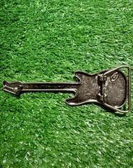 Red Guitar Music Men&rsquo;s Belt Buckle