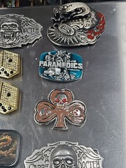 Vintage LOT OF 17 belt buckles 2000s Chrome BRASS metal Some New Some Older LotF