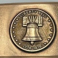 Vintage Liberty Bell Bicentennial 1776-1976 Brass Tone Belt Buckle Americana
