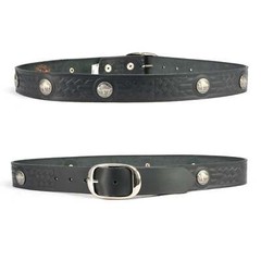 Milwaukee Leather 7123 Men&rsquo;s 44 MAG Black Leather Belt w/ Interchangeable Buckle