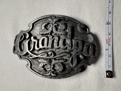 Vintage 1988 Grandpa Pewter Belt Buckle A-80 Siskiyou Buckel Co.