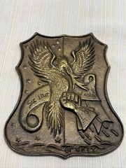 Eagle Shield Buckle Sic Itur Ad Astra Bronze Metal Militaria