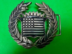 Famous Stars & Stripes Cadillac Crown Logo Olive Branch Silver Color Belt Buckle
