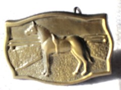 Vintage 1970s USA Horse Sport Riding Metal Belt Buckle Country Cowboy Cowgirl