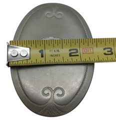 Vintage Satin Silver Tone – Horse with Horseshoe 2.5&Prime; x 3.5&Prime; Belt Buckle