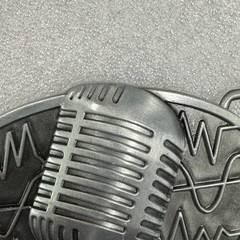 Microphone Sound Wave Belt Buckle Retro Music Rockabilly Metal