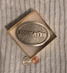 Vintage 1997 Metal Belt Buckle, Komatsu, Tractor, Bulldozer, Construction, AG