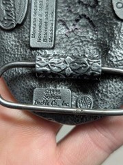 vintage MONTANA belt buckle ELK heavy pewter WESTERN train FLY FISHING siskiyou