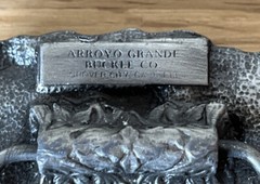 Vintage Pewter 3D Belt Buckle Arroyo Grande Buckle Co. 1981 Gold Mining Panning