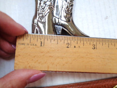 MENS BELT BUCKLE COWBOY BOOTS DESIGN SILVER TONE SIZE 3.5 X 3 MADE IN USA