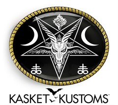 Baphomet Pentagram Belt Buckle – Satanic Leviathan Cross Artisan Buckle – 964