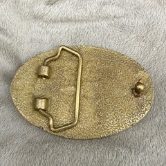 Vintage Etched Resin Buckle Native American Gold Tone Baron Buckles