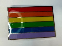 Rainbow Pride Flag LGBTQ Movement Enameled 2005 Belt Buckle by Silver Moon