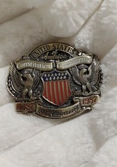 Men&rsquo;s Western Eagle Metal Belt Buckle 1987 200th Anniversary Limited No. 55692
