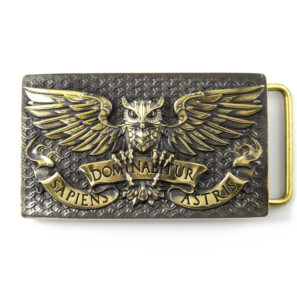Fighting Owl belt buckle, Wild fighting bird Owl military solid brass belt buckl