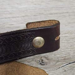 Vtg Harley-Davidson Leather Belt Country Music Buckle Brown Size 30 (READ)
