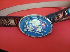 250th United States of America Anniversary Epoxy Buckle & Gen Leather USA belt