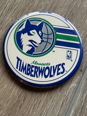 Minnesota Timberwolves NBA BASKETBALL pin pinback button Round logo Ball 3.5&Prime;