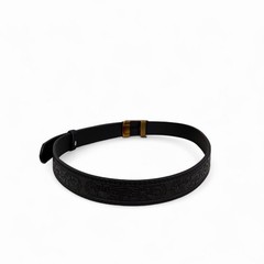 Black Embossed Tiger Buckle Belt Gold Statement Buckle