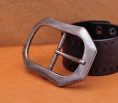Heavy Solid Silver Men Leather Huge Center Bar Jeans Belt Buckle Fit 40mm Strap