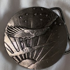 Bergamot Brass Works A-48 Made in USA Eagle Stars American Silver Belt Buckle