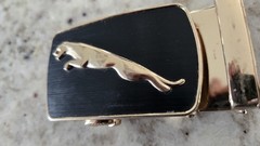 Men’s belt Buckle. Automatic sliding buckle Black /Gold Jaguar Belt buckle only
