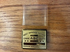 Vintage ABC Bowling League Award Belt Buckle Most Improved Average