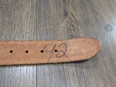 Vintage ~ John Wayne Hand Tooled Leather Belt w/ Solid Brass JW American Buckle
