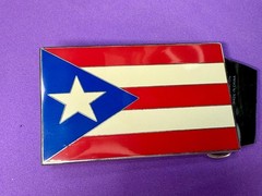 Puerto Rico Flag Commemorative Patriotic 2004 Belt Buckle by Silver Moon