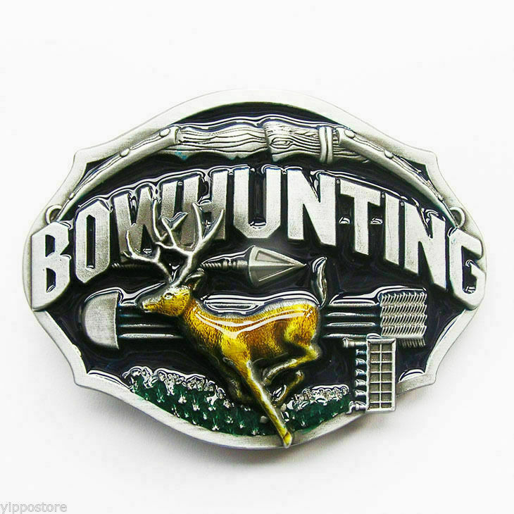 Bowhunting Color Deer Buck Hunt Hunting Metal Fashion Belt Buckle